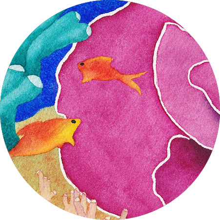 Detail Coraux Aquarelle CatMat